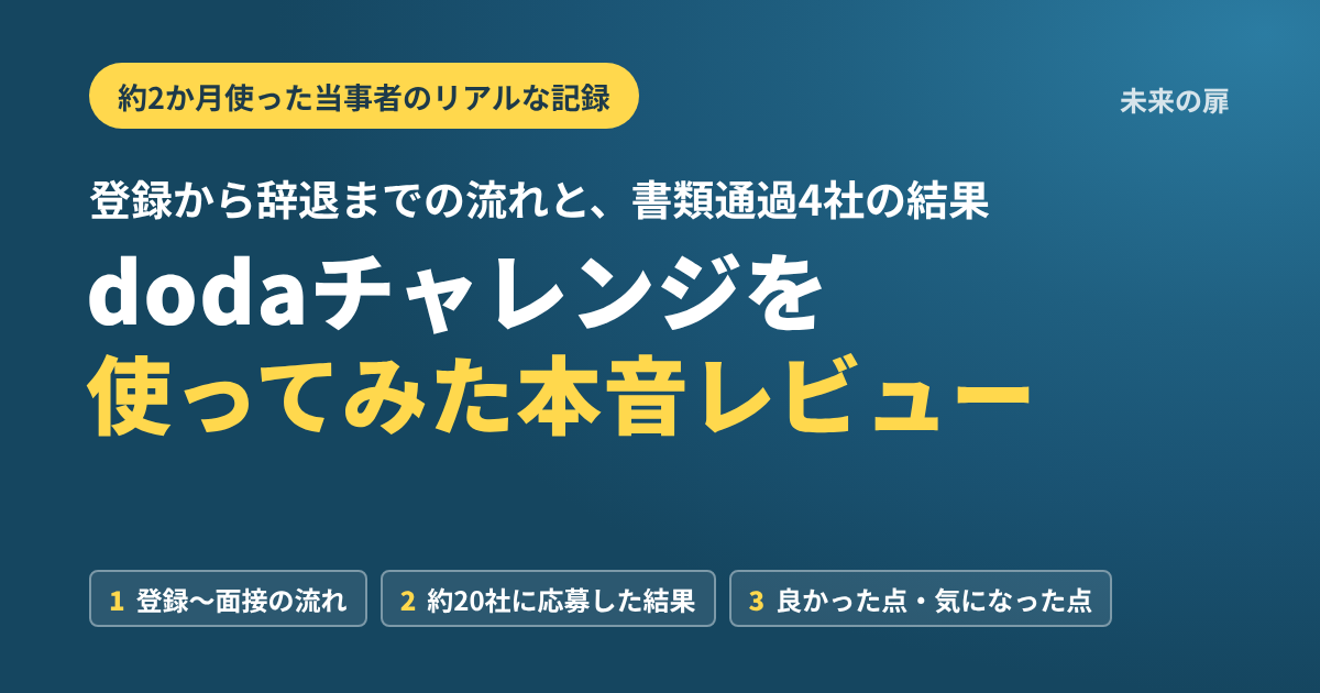 dodaチャレンジを使ってみた本音レビュー